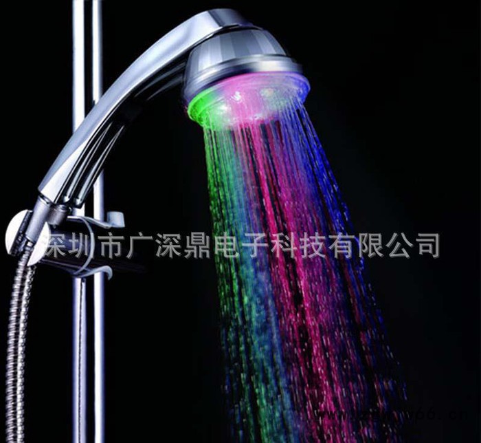 led七彩花洒喷头 塑料花洒弯形手柄花洒头SDS-A11图3