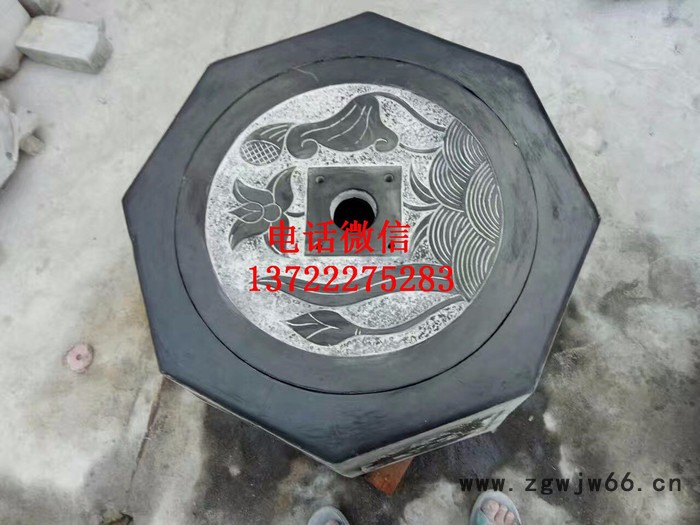 石雕青石仿古做旧大理石龙头八角井盖井口井圈图2