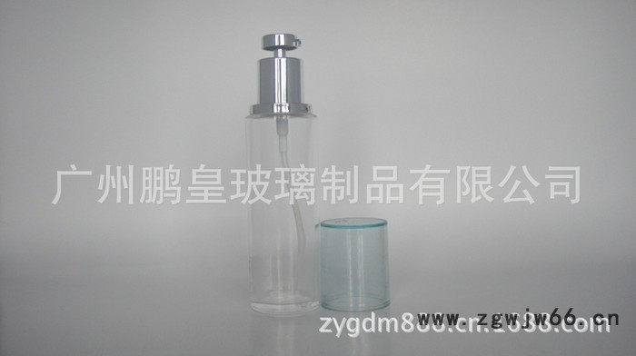 圆柱形玻璃化妆品套装瓶 乳液瓶80ml 配套喷头和外盖图3