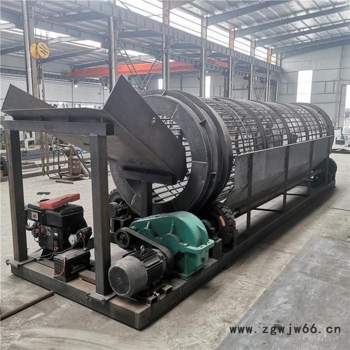 无轴滚筒筛煤筛沙筛石机 石料厂专用滚筒筛石机  泥土石料滚筒筛砂机图8