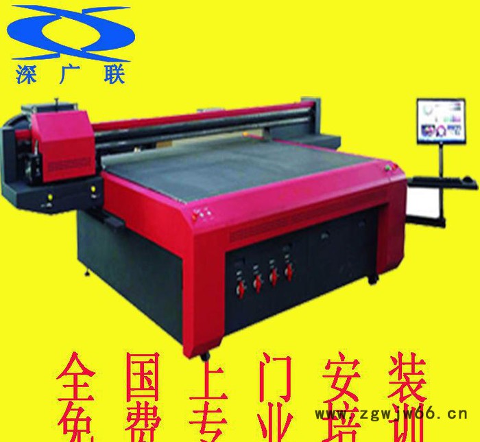 双喷头uv平板打印机深广联彩印设备 艺术玻璃移门平板喷印图2