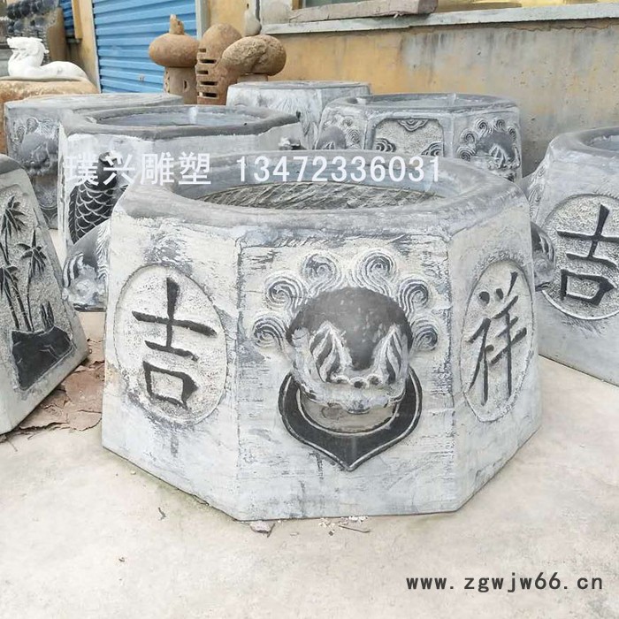 璞兴雕塑 石雕井口 青石仿古井口井盖 汉白玉井口 井圈图3