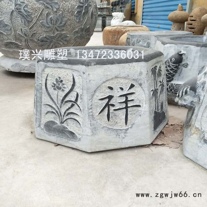 璞兴雕塑 石雕井口 青石仿古井口井盖 汉白玉井口 井圈图2