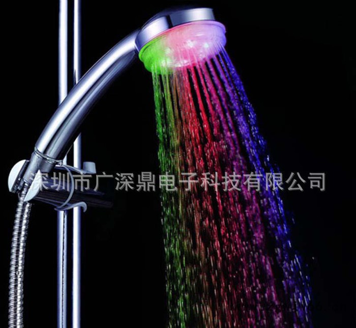 led七彩小花洒 单功能圆形淋浴礼品花洒喷头 SDS-A10图2