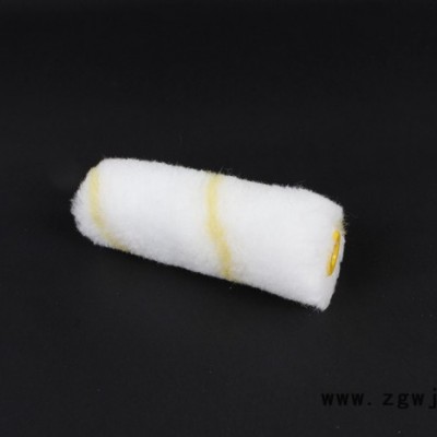 4寸涤纶白底黄线条 迷你拇指滚筒刷 欢迎来电 迷你滚筒刷