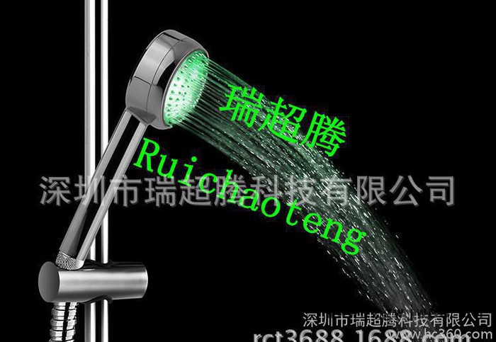 led花洒 发光花洒 发光七彩花洒喷头LED七彩 自发电花洒  RC-B图3