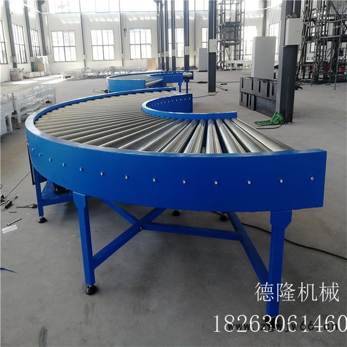 德隆机械dl-1165 180度转弯滚筒输送机流水线有动力滚筒线环形工作台自动化设备 镀锌滚筒组装生产线图4