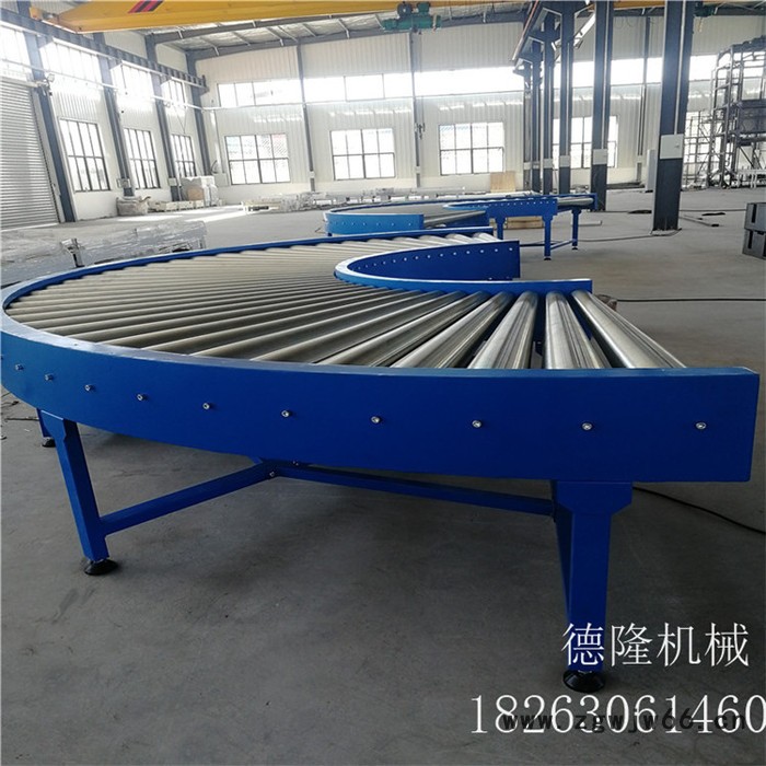 德隆机械dl-1165 180度转弯滚筒输送机流水线有动力滚筒线环形工作台自动化设备 镀锌滚筒组装生产线图3