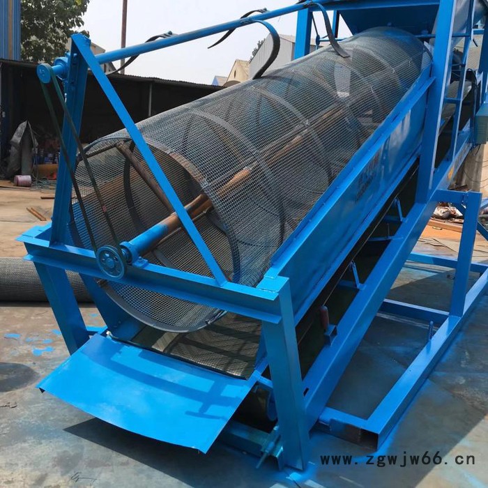 卓大ZD-50大型筛沙机厂家  大型滚筒式筛沙机 水洗滚筒式筛沙机重型移动振动滚筒筛砂机图6