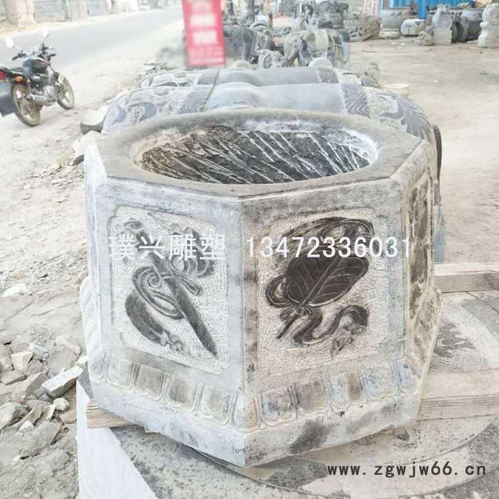 璞兴雕塑 石雕井口 青石井口 仿古做旧井口 井盖制作 井圈图3