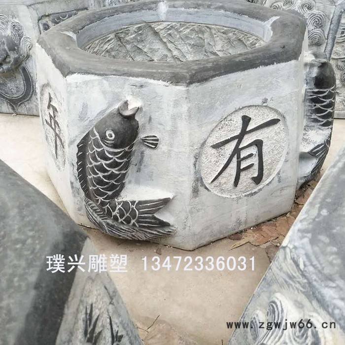 璞兴雕塑 石雕井口 青石井口 仿古做旧井口 井盖制作 井圈图4