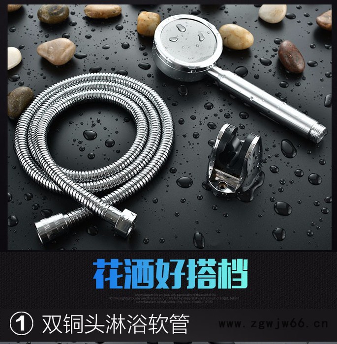 轩诗尼  铝 **增压节水花洒 淋浴头喷头 热水器 莲蓬头图2