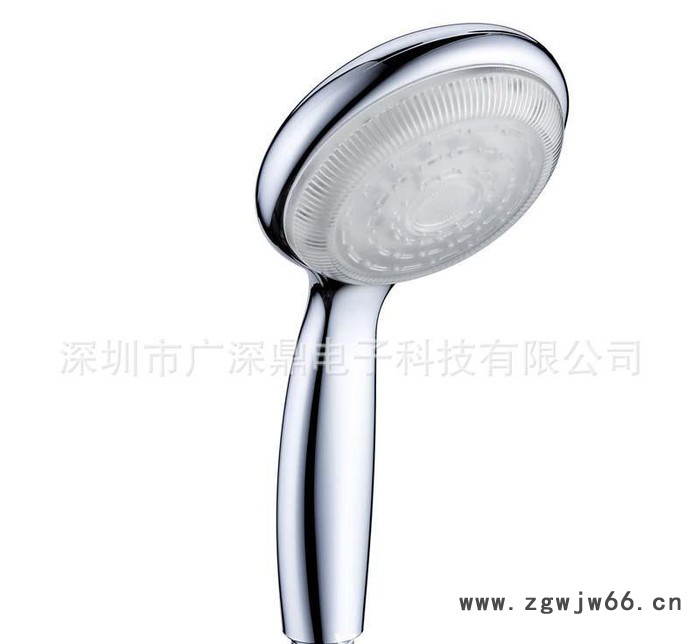 led手持花洒 蓝色绿色圆形大喷头led特价喷头淋浴花洒SD图3