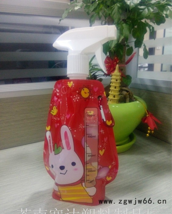 直销折叠水袋喷头可选户外运动卡通水袋图2