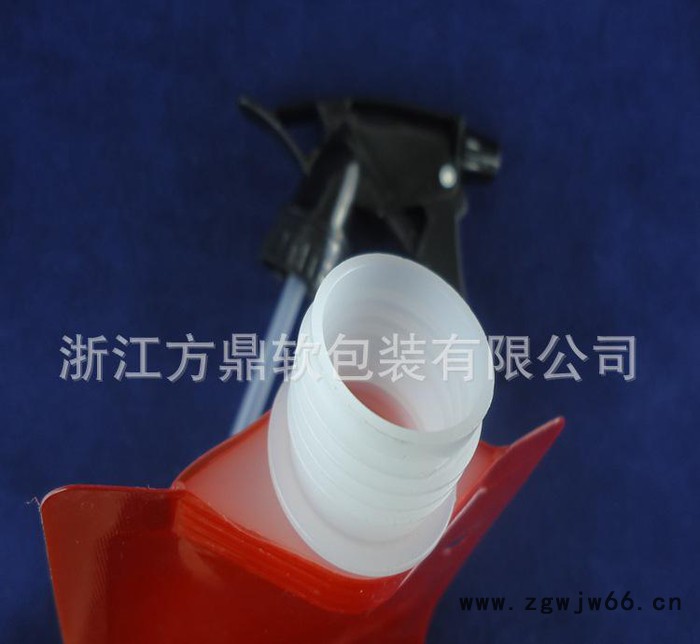 【创新产品】 带喷头自立水袋/环保折叠喷水壶/带铝合金扣水壶图2