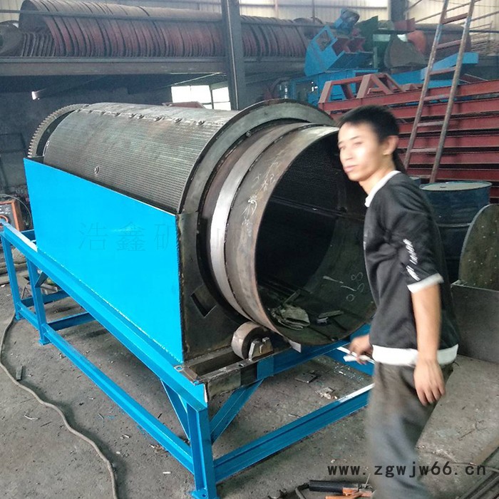 供应滚筒式筛沙机 移动式矿用滚筒筛 大型矿山机械筛分机原理图3