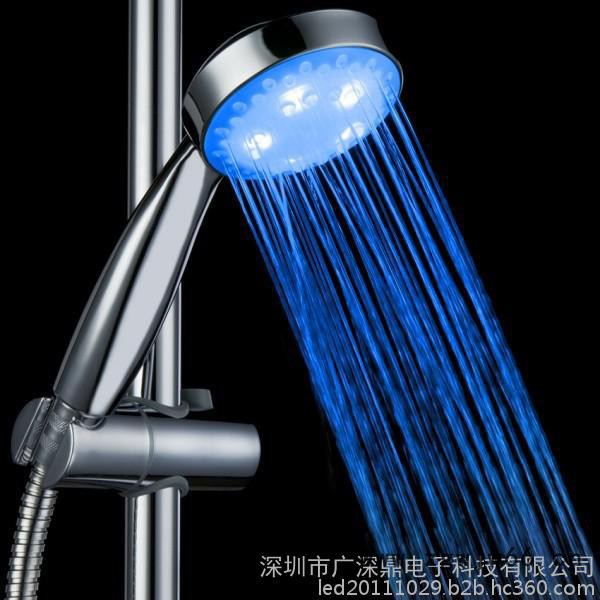 led花洒头 单色不变色花洒 发光花洒喷头厂家批发 单蓝色 单绿色 单红色 可定制DS-A15图7