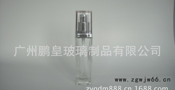 玻璃化妆品套装瓶 40ml方形乳液瓶 配喷头和外罩图2