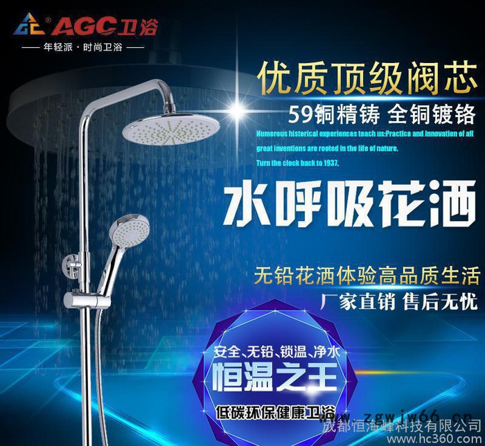 AGC卫浴 喷头淋浴花洒套装 一键三控便捷实用直销图3