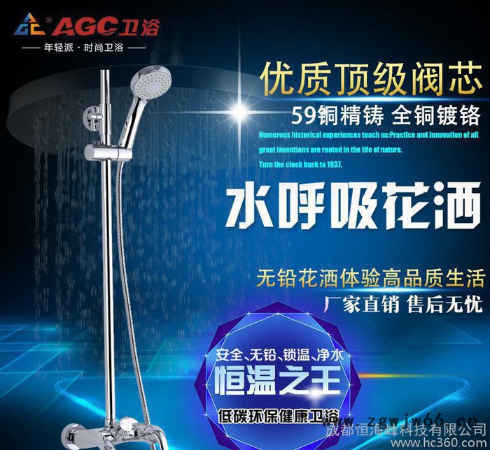 AGC卫浴 喷头淋浴花洒套装 一键三控便捷实用直销图2