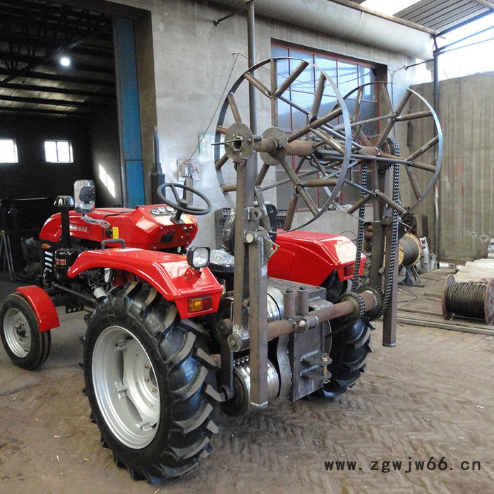 南阳唐河放线拖拉机绞盘 电力施工拖拉机绞磨 四轮双滚筒绞磨机图6