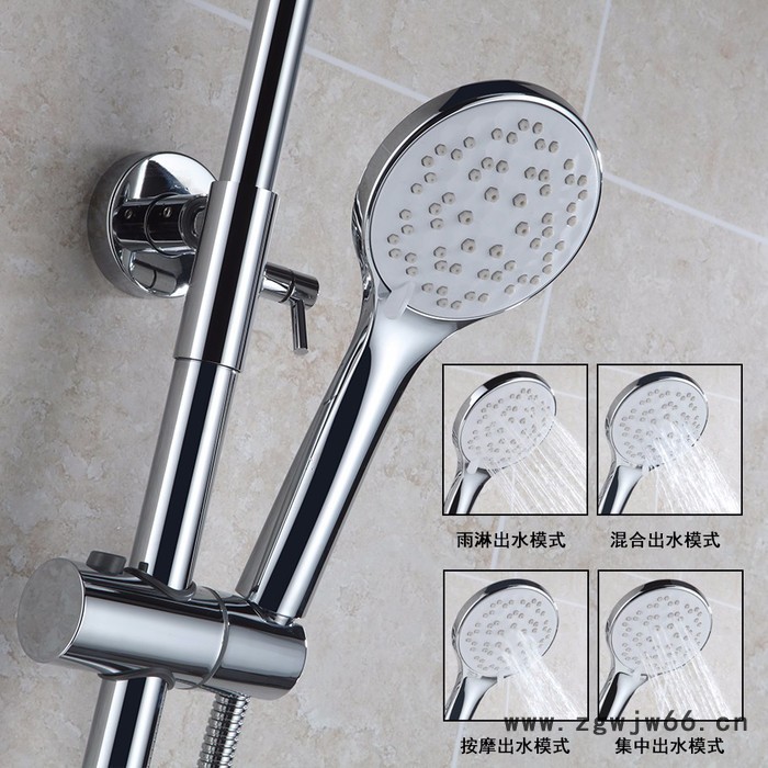 贝洛德淋浴花洒喷头套装明装全铜浴室智能恒温沐浴器挂墙式可升降水龙头图5