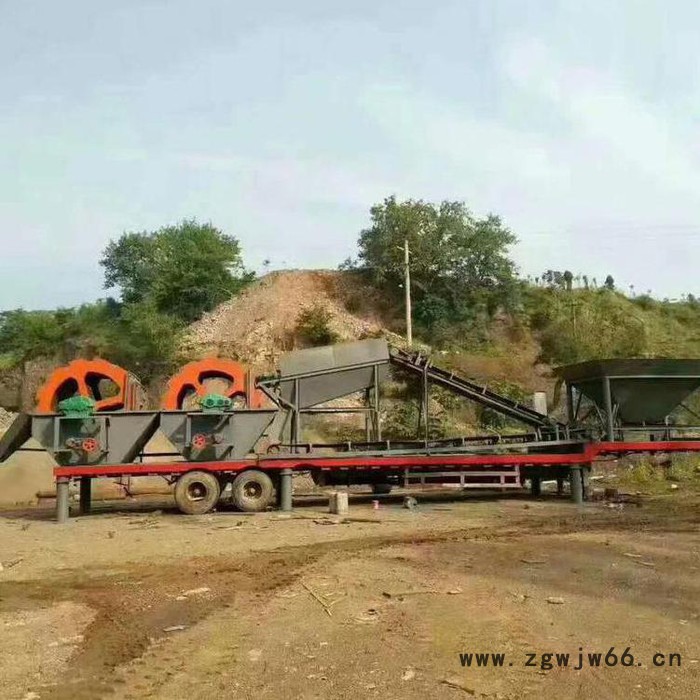 移动洗沙机 轮式洗沙机 洗沙机生产线 滚筒式洗沙机 干湿两用洗沙机图5