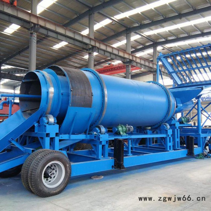 移动洗沙机 轮式洗沙机 洗沙机生产线 滚筒式洗沙机 干湿两用洗沙机图2