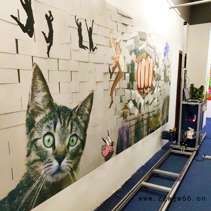 双喷头3d墙体彩绘工程机户外围墙喷绘图机室内背景墙面打印机图8