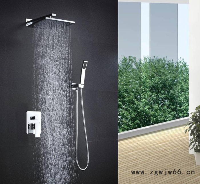恒美淋浴花洒套装方形全铜龙头淋浴器浴室淋雨沐浴花洒喷头套装