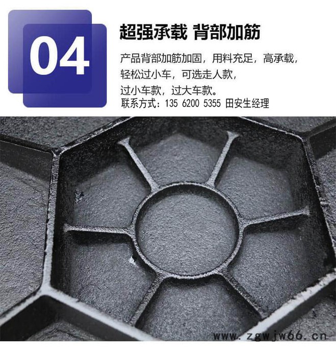 山东重型 雨水井盖700*800球墨铸铁井盖型号D400承重10吨内图4