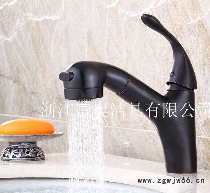 抽拉式水龙头 全铜芯冷热水龙头 带喷头可拉伸伸缩 新款图2