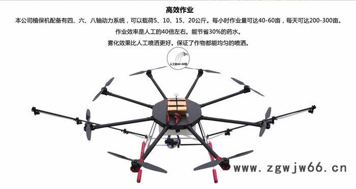 航匠zbj611植保机 8轴10公斤遥控无人植保机 洒农药飞机 摇杆操控6个喷头1.5喷杆图5