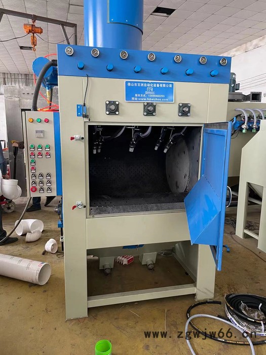 百洲BZ-1000-6 履带式自动喷砂机批量喷砂处理滚筒自动打砂机图2