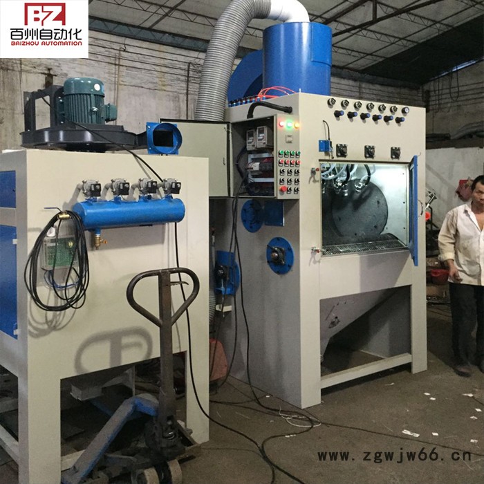 百洲BZ-1000-6 履带式自动喷砂机批量喷砂处理滚筒自动打砂机图8