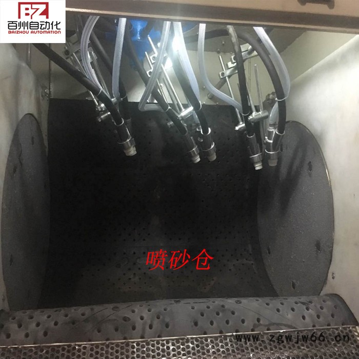 百洲BZ-1000-6 履带式自动喷砂机批量喷砂处理滚筒自动打砂机图7