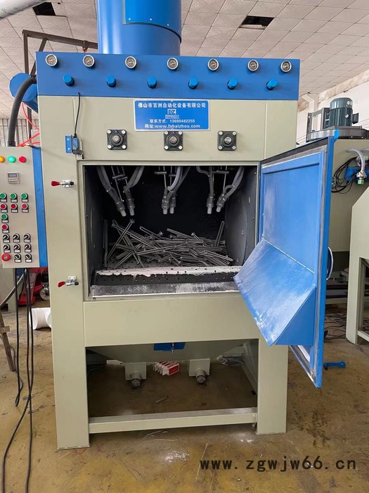 百洲BZ-1000-6 履带式自动喷砂机批量喷砂处理滚筒自动打砂机图6