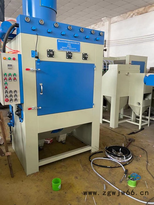 百洲BZ-1000-6 履带式自动喷砂机批量喷砂处理滚筒自动打砂机图3