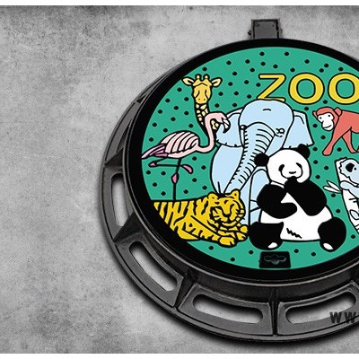 丰源泰广东球墨铸铁艺术井盖定制款有图案美观井盖街头艺术井盖