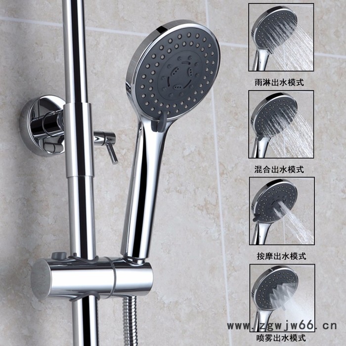 贝洛德贝洛德全铜明装淋浴花洒套装浴室沐浴淋雨顶喷冷热水龙头花洒喷头图4