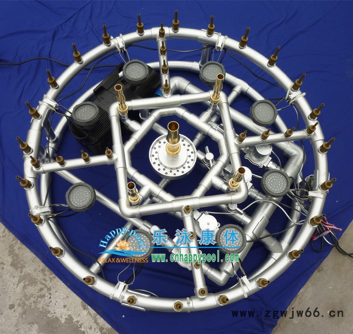 圆形 不锈钢音乐喷泉 配音控箱/水景喷泉喷头/潜水泵/七彩水下灯图2