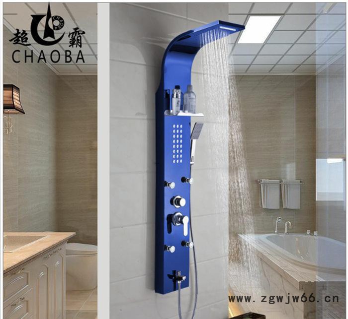 超霸 淋浴屏304不锈钢淋浴花洒套装恒温沐浴屏沐浴器淋浴柱大喷头图2