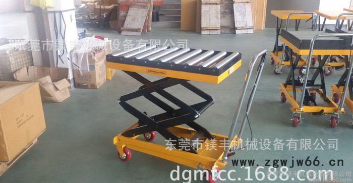 直销PTS350kg升1.3米滚筒式模具平台车 脚踏式液压升降平台图3