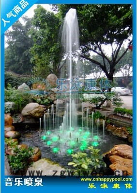 直径1.2米圆形 不锈钢音乐喷泉 配音控箱/喷头/潜水泵 七彩水下灯