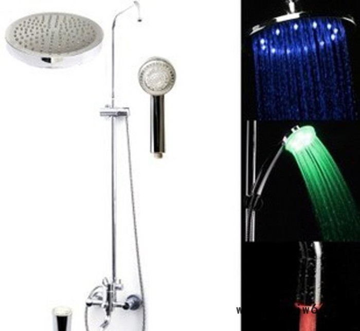 LED淋浴花洒套装 淋浴花洒喷头 淋浴龙头全套 圆形特价促销图3