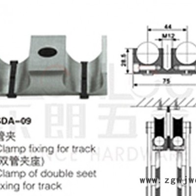 LELONLOCK乐朗淋浴房滚滑门-不锈钢304玻璃管夹 玻璃移门管夹 玻璃门配件