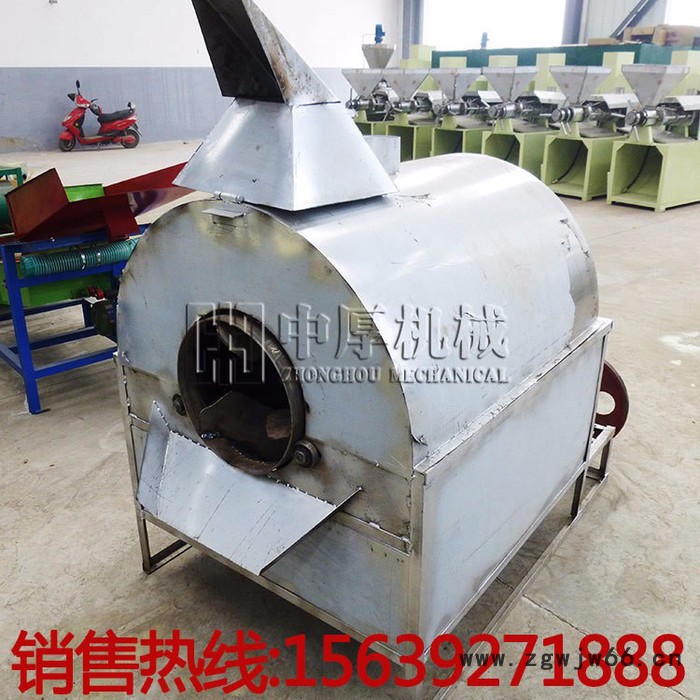 不锈钢芝麻花生炒货机 滚筒不生锈炒锅 食品炒货机 干货加工设备图2