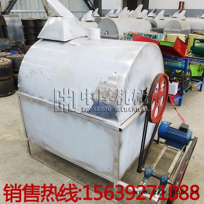 不锈钢芝麻花生炒货机 滚筒不生锈炒锅 食品炒货机 干货加工设备图3