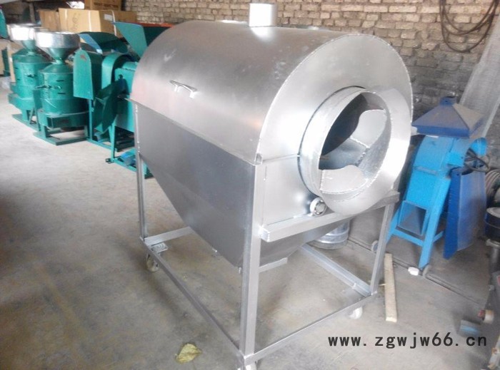 高效率芝麻炒料机 燃气卧式滚筒炒锅机 多功能滚筒炒货机 炒货机厂家图2