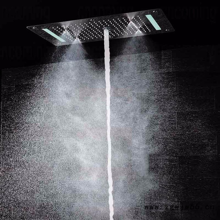 发光花洒套装 全铜暗装洁具 环保节水喷头配冷热水开关有下出水图2